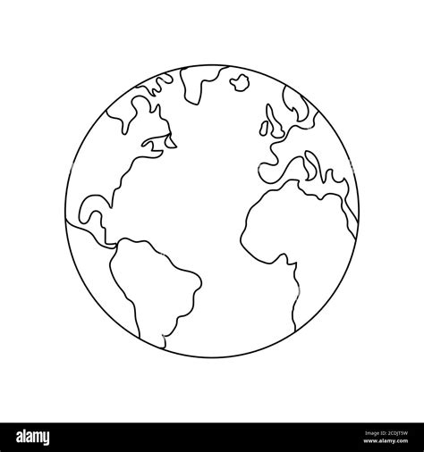 Simple Round World Map Outline