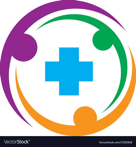 Circle human plus healthcare logo Royalty Free Vector Image