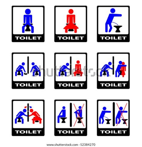 6 Vector Funny Toilet Sign 스톡 벡터(로열티 프리) 52384270 | Shutterstock