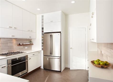 White Frameless Kitchen Cabinets - Contemporary - kitchen - W. David Seidel