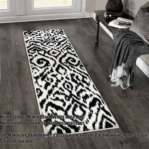 Orian Sedona Nakai Black White Runner Rug | Orian rugs, Area rugs, Cool ...