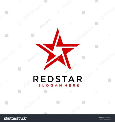 Red Star Logo Vector White Background Stock Vector (Royalty Free ...