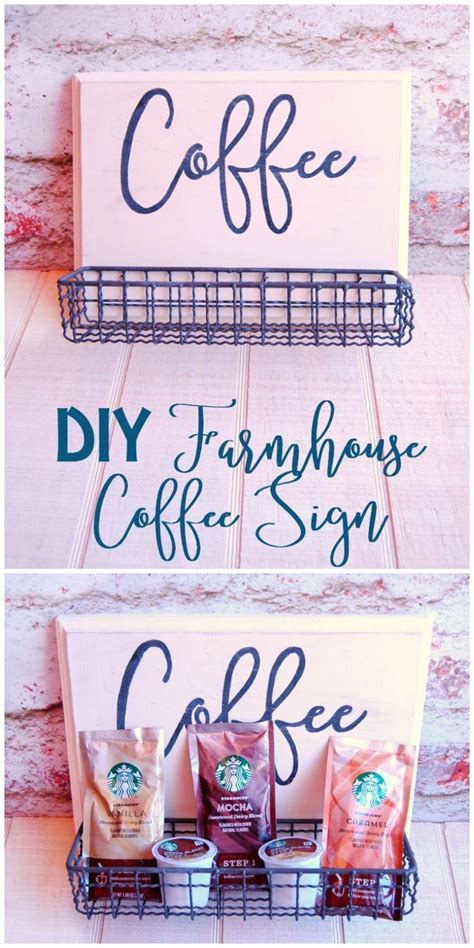 DIY Farmhouse Coffee Sign and basket! Perfect for Storing my new ...