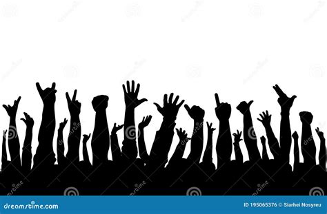 Hands Of A Crowd Of People Reach For Copyspace Cartoon Vector ...