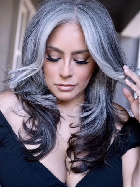 Natural Gray Hair, Long Gray Hair, Long Hair With Bangs, Grey Hair At ...