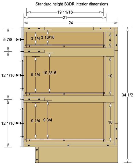 Image result for base drawer interior dimensions | Building kitchen ...