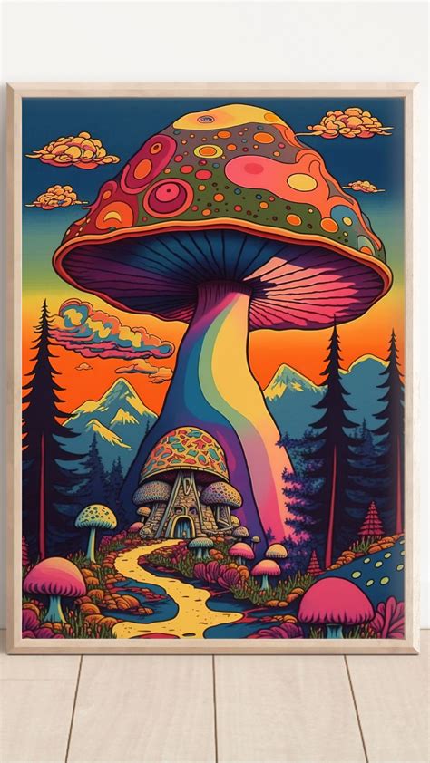 A magic mushroom 70s psychedelic trippy artwork. You can get this ...