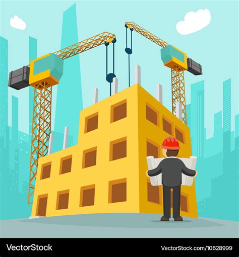 Building construction cartoon Royalty Free Vector Image