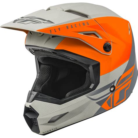 Fly Racing Kinetic Straight Edge BMX Race Helmet-Orange/Grey — J&R ...