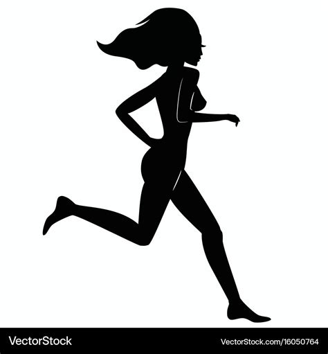 Running woman silhouette Royalty Free Vector Image