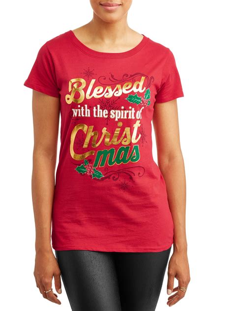 Women's Christmas Holiday Graphic Short Sleeve T-Shirt - Walmart.com