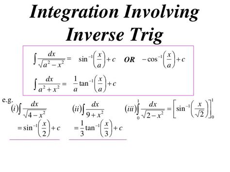 12X1 T05 05 integration with inverse trig (2010)