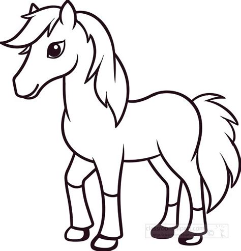 Horse Clipart-black and white illustration of a horse outline printable ...