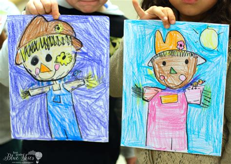 Scarecrow Directed Drawing - First Grade Blue Skies | Directed drawing ...