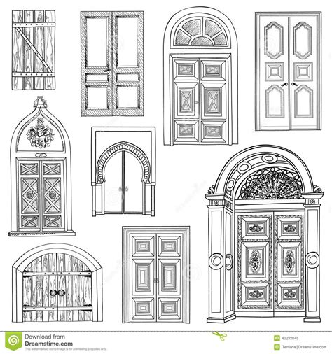 Door set | Interior design sketches, Vintage doors, Architecture ...