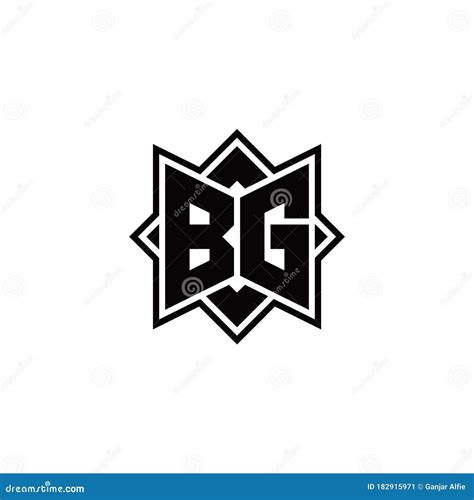 BG Monogram Logo with Square Rotate Style Outline Stock Vector ...