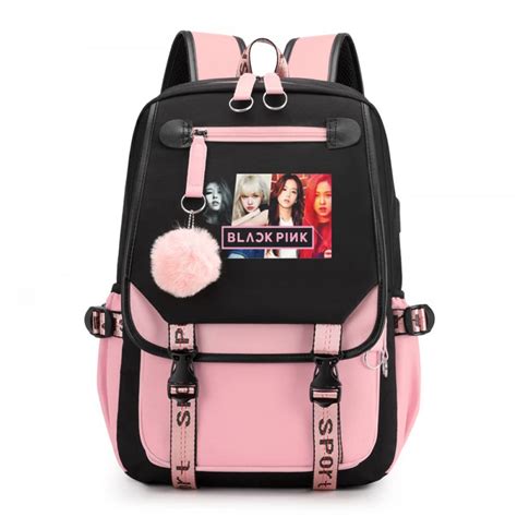 Buy Goodern Bl-ack-pin Backpacks Large Capacity Backpack with USB ...