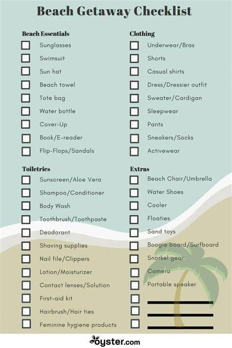 beach checklist | Beach vacation packing list, Beach vacation packing ...