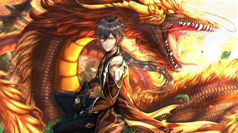 Zhongli Dragon from Genshin Impact Wallpaper 4k HD ID:6922