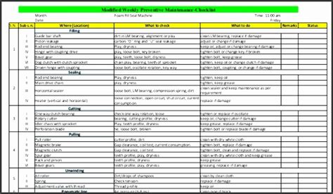 7 Machine Maintenance Checklist Template - SampleTemplatess ...