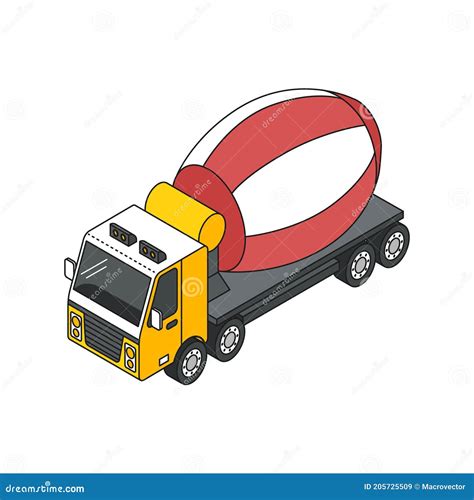 Concrete Mixer Truck Composition Stock Vector - Illustration of ...