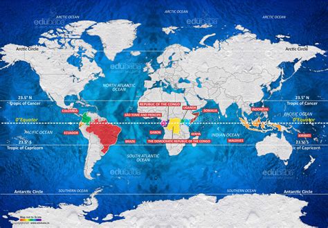 World Map With Countries With Equator - Wayne Baisey