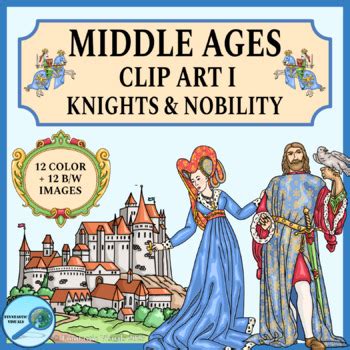 Middle Ages Clip Art I Medieval Knights and Nobility by Finntastic Visuals