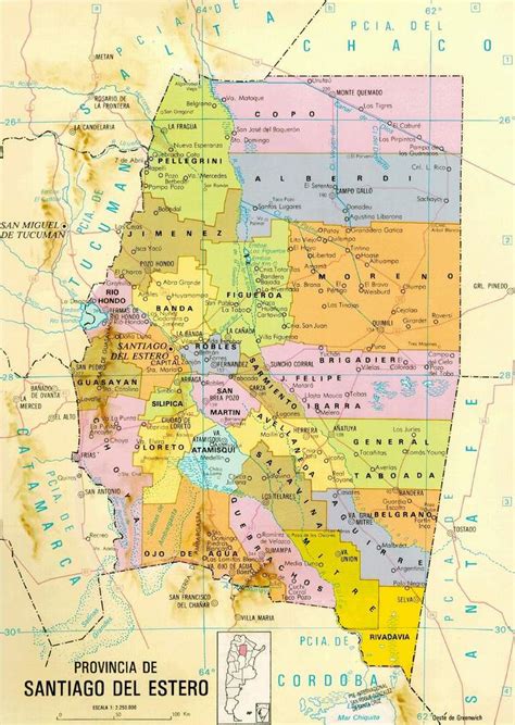 Santiago del Estero Province Map, Argentina