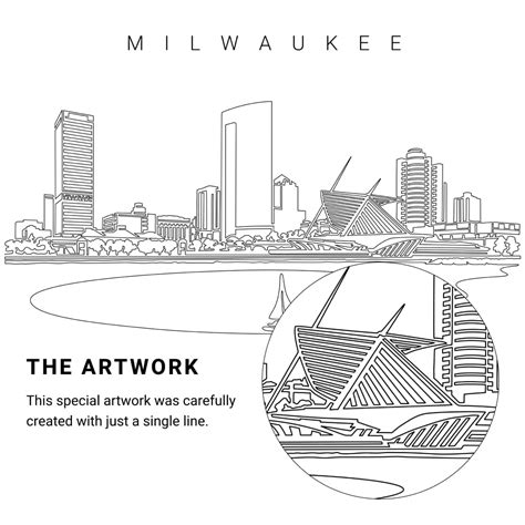 Milwaukee Skyline Vector Art - Digital Download - EverLineArt