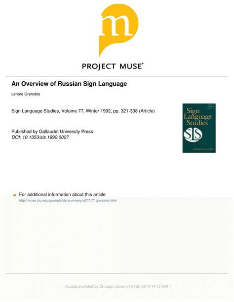 (PDF) An Overview of Russian Sign Language