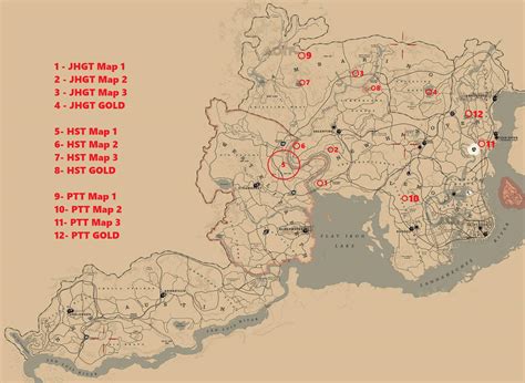 Treasure hunt map and gold bar location : r/reddeadredemption