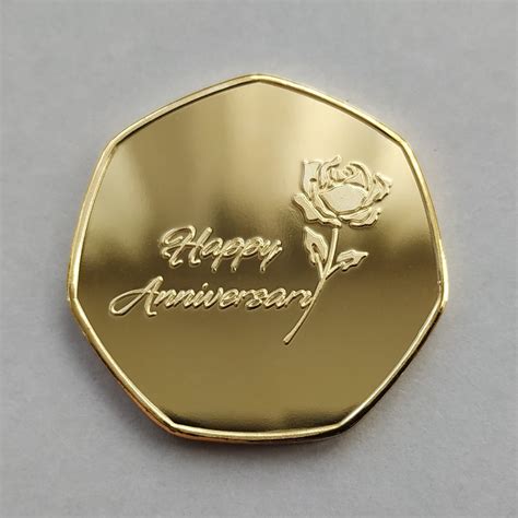 Happy Anniversary Gold Plated Commemorative Coin - Etsy