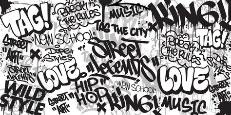 Graffiti background with throw-up and tagging hand-drawn style. Street ...