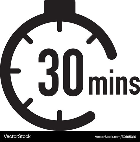 30 minutes timer stopwatch or countdown icon time Vector Image