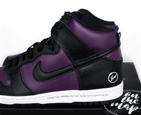 Nike Dunk High x Fragment Design Beijing Purple Wine Black UK 6 US 7 ...