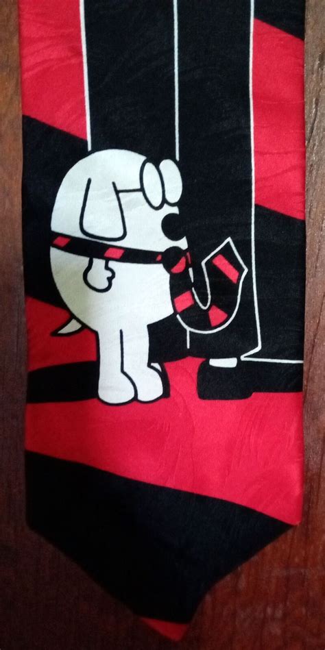 Dilbert & Dogbert Comic Strip Silk Black and Red Stri… - Gem