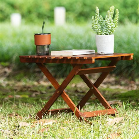 Winston Porter Andehsha Patio Outdoor Small Folding Table, Side Table ...