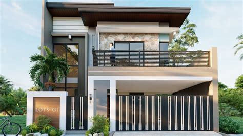 modern two story house with balcony - Raymon Blackburn