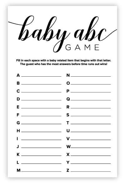 Free Printable Baby Shower Games - Volume 3