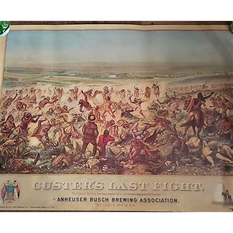 Custers Last Fight Stand Anheuser Busch Brewing Vintage USA Art Print ...