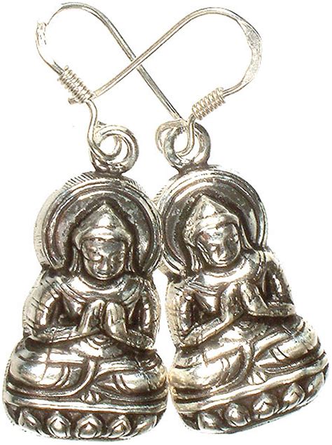 Lord Buddha Earrings | Exotic India Art