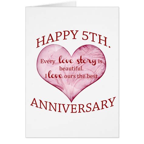 5th. Anniversary Card | Zazzle