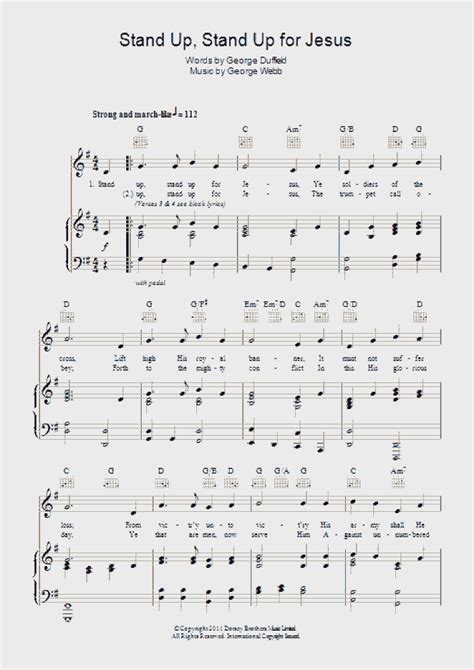 Stand Up, Stand Up For Jesus Piano Sheet Music