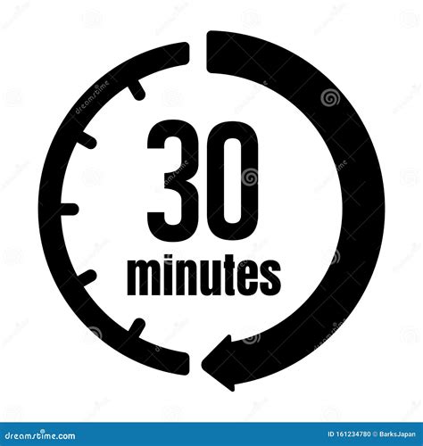 Clock , Timer ,time Passage Icon / 30 Minutes Vector Illustration ...