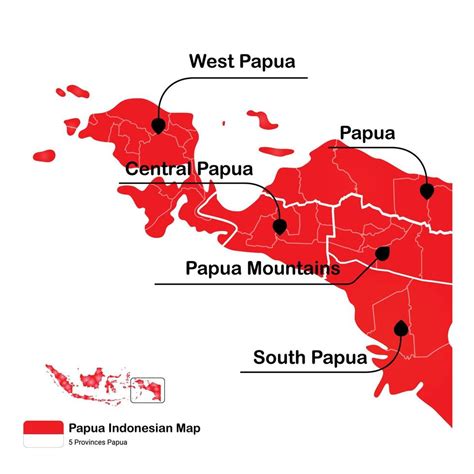 nuevo mapa indonesio de papua, 5 provincias 9334263 Vector en Vecteezy