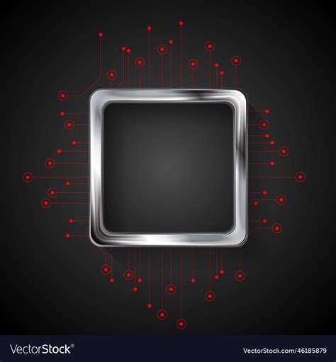 Abstract dark technology background with circuit Vector Image