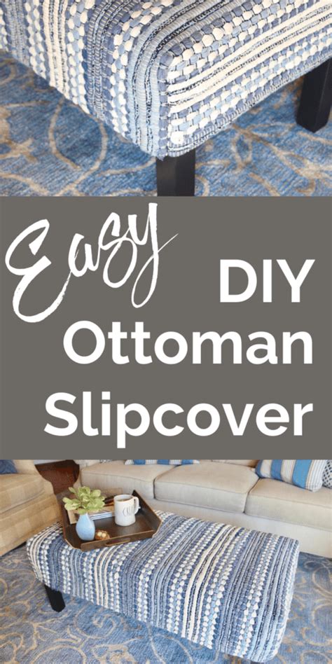 DIY Ottoman Slipcover- South House Designs