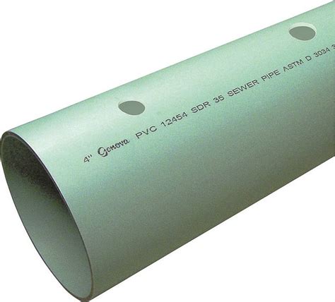 Genova 400 Perforated Solvent Weld Sewer and Drain Pipe, 4 in x 10 ft ...