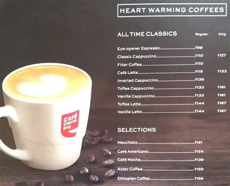 Cafe Coffee Day Menu, Menu for Cafe Coffee Day, Hazratganj, Lucknow ...