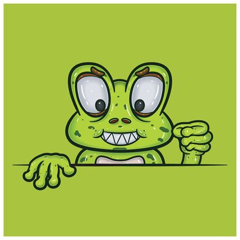 Evil Face Expression With Frog Cartoon. 17370465 Vector Art at Vecteezy